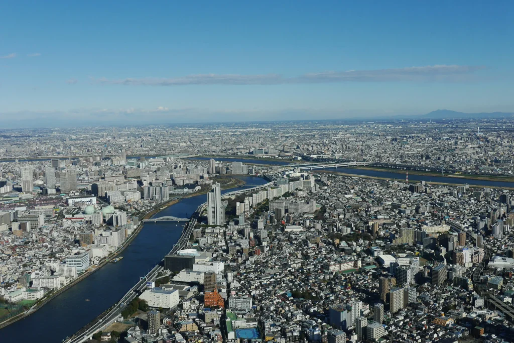 Vue de jour depuis la tour Tokyo SkyTree